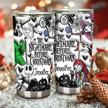 Load image into Gallery viewer, Personalized Nightmare Before Christmas Tumbler Custom Name Gift for Halloween & Christmas