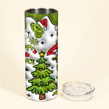 Load image into Gallery viewer, Personalized Grinch Christmas Skinny Tumbler Custom Name Gift