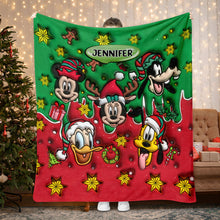 Load image into Gallery viewer, Personalized Christmas Mouse Blanket Custom Name Gift