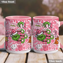 Load image into Gallery viewer, Personalized Grinch Christmas Accent Mug with Custom Name for Holiday Gifts