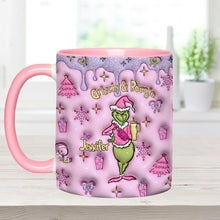Load image into Gallery viewer, Personalized Grinchy & Bougie Accent Mug Custom Name Gift for Christmas