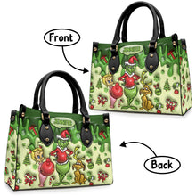 Load image into Gallery viewer, Personalized Grinchmas Leather Handbag Unique Gift for Mom