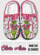 Load image into Gallery viewer, Personalized Grinchmas Slippers with Custom Name for Christmas Gift
