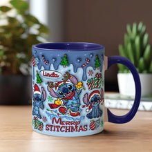 Load image into Gallery viewer, Personalized Merry Stitchmas Ohana Accent Mug Gift for Mom