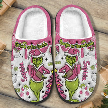 Load image into Gallery viewer, Personalized Grinch Slippers Custom Name Cozy Holiday Gift