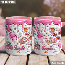 Load image into Gallery viewer, Personalized Pink Mouse Ears Accent Mug Custom Name Gift for Birthday