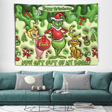 Load image into Gallery viewer, Personalized Grinchmas Wall Tapestry Custom Name Christmas Decor
