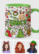 Load image into Gallery viewer, Personalized The Grinch Accent Mug Custom Name Christmas Gift