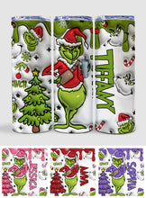 Load image into Gallery viewer, Personalized Grinch Christmas Skinny Tumbler Custom Name Gift