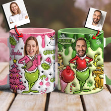 Load image into Gallery viewer, Personalized Grinch Christmas Accent Mug Custom Name Gift