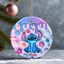 Load image into Gallery viewer, Personalized Ohana Ceramic Circle Ornament for Family Gift