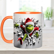 Load image into Gallery viewer, Personalized Christmas Accent Mug with Grinch Design for Holiday Gifts