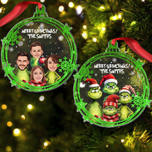 Load image into Gallery viewer, Personalized Merry Grinchmas One-sided Ornament Custom Family Gift