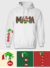 Load image into Gallery viewer, Personalized Christmas Hoodie for Mom with Grinch Design