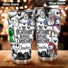 Load image into Gallery viewer, Personalized Nightmare Before Christmas Tumbler Custom Name Gift for Halloween & Christmas