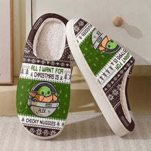 Load image into Gallery viewer, Personalized Christmas Slippers with Custom Name Chicky Nuggies Gift