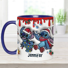 Load image into Gallery viewer, Personalized Christmas Accent Mug with Ohana Design for Mom