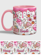 Load image into Gallery viewer, Personalized Pink Mouse Ears Accent Mug Custom Name Gift for Birthday