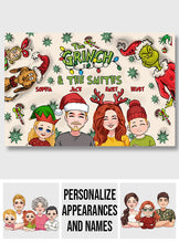Load image into Gallery viewer, Personalized Grinch Family Doormat Custom Holiday Decor