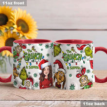 Load image into Gallery viewer, Personalized Accent Mug Custom Name Grinch Design Gift for Christmas