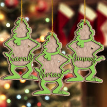Load image into Gallery viewer, Personalized Grinchmas 2 Layered Ornament Custom Name Gift