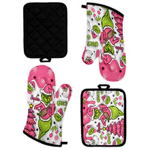Load image into Gallery viewer, Personalized Merry Grinchmas Oven Mitts & Pot Holder Set for Christmas