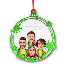 Load image into Gallery viewer, Personalized Merry Grinchmas One-sided Ornament Custom Family Gift