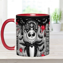 Load image into Gallery viewer, Personalized Nightmare Skeleton Mug Custom Name Gift for Halloween