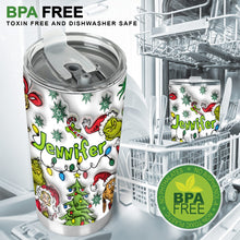 Load image into Gallery viewer, Personalized Grinch Tumbler with Name Custom Christmas Gift