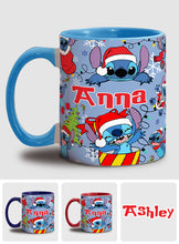 Load image into Gallery viewer, Personalized Ohana Accent Mug Custom Name Christmas Gift