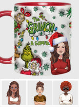 Load image into Gallery viewer, Personalized Accent Mug Custom Name Grinch Design Gift for Christmas