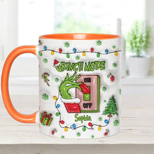 Load image into Gallery viewer, Personalized Grinch Mode Accent Mug Custom Name Holiday Gift