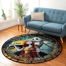 Load image into Gallery viewer, Personalized Stained Glass Round Rug Custom Couple Gift