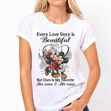 Load image into Gallery viewer, Personalized Love Story Mouse T-Shirt & Hoodie Gift for Couples