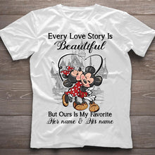 Load image into Gallery viewer, Personalized Love Story Mouse T-Shirt & Hoodie Gift for Couples