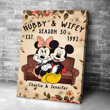 Load image into Gallery viewer, Personalized Mickey & Minnie Mouse Poster for Couples Gift