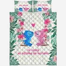 Load image into Gallery viewer, Personalized Ohana Quilt Set Custom Couple Gift for Wedding Anniversary