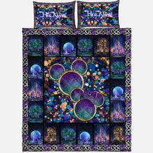 Load image into Gallery viewer, Personalized Mickey Mouse Quilt Set Custom Name Gift for Couples