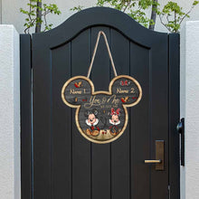 Load image into Gallery viewer, Personalized Mickey Mouse Wood Sign Custom Couple Gift for Wedding Anniversary
