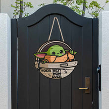 Load image into Gallery viewer, Personalized Yoda Best Mom Ever Wood Sign Gift for Mother's Day