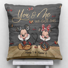 Load image into Gallery viewer, Personalized Mickey Mouse Couple Throw Pillow Custom Names Gift