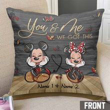 Load image into Gallery viewer, Personalized Mickey Mouse Couple Throw Pillow Custom Names Gift