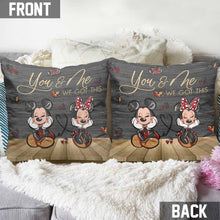 Load image into Gallery viewer, Personalized Mickey Mouse Couple Throw Pillow Custom Names Gift