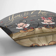 Load image into Gallery viewer, Personalized Mickey Mouse Couple Throw Pillow Custom Names Gift