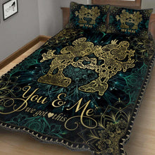 Load image into Gallery viewer, Personalized Mouse Ears Quilt Set for Couples – Custom Name Gift