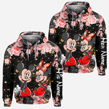 Load image into Gallery viewer, Personalized Couple Hoodie All Over Print Custom Names Gift Idea