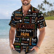 Load image into Gallery viewer, Personalized Hawaiian Shirt for Grandpa with Kids Names Gift