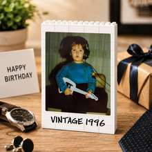Load image into Gallery viewer, Personalized Photo Vintage Building Block Birthday Gift for Him/Her