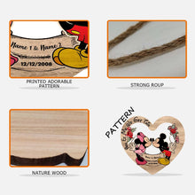 Load image into Gallery viewer, Personalized Mickey Mouse Heart Wood Sign Custom Name Gift for Couples