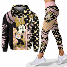 Load image into Gallery viewer, Personalized Minnie Mouse Hoodie and Leggings Set for Kids